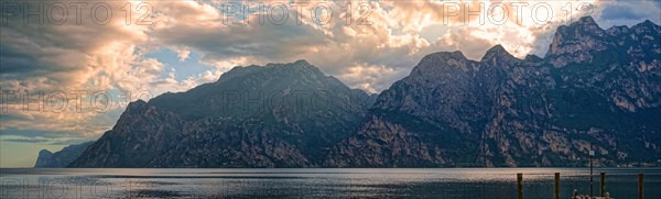 Lake Garda north shore at sunset