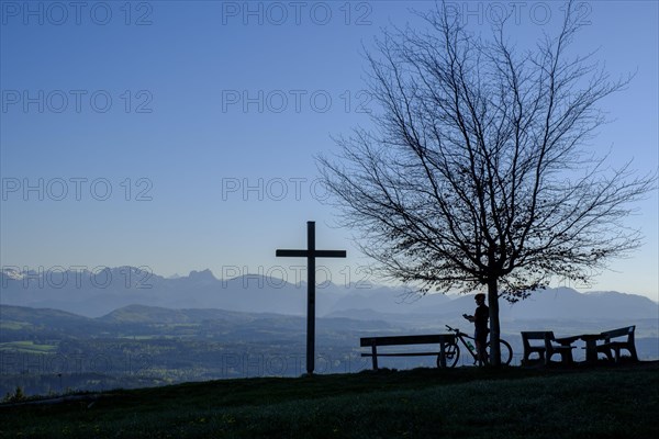 Viewpoint with mountain biker