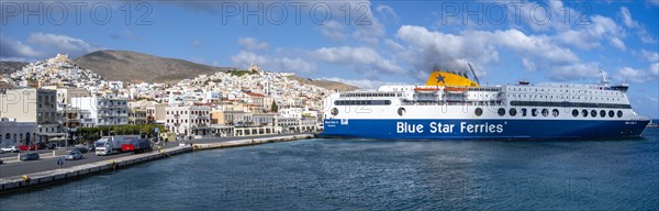 Ferry from Blue European Starling Ferries in the port of Ermoupoli