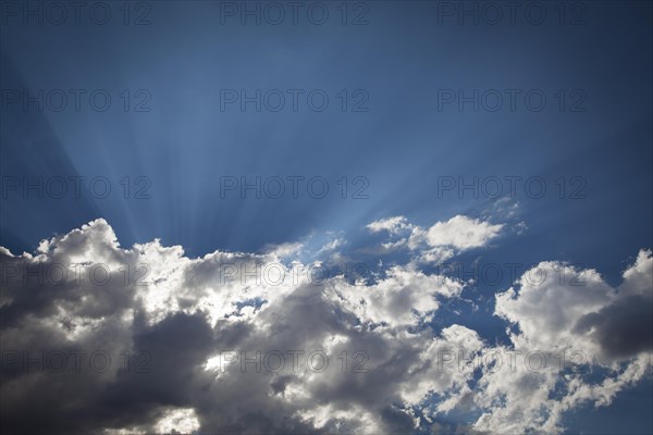 Beautiful dramatic storm clouds with silver lining and light rays with room for your own text or graphics