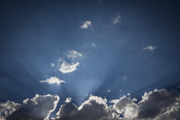 Beautiful dramatic storm clouds with silver lining and light rays with room for your own text or graphics