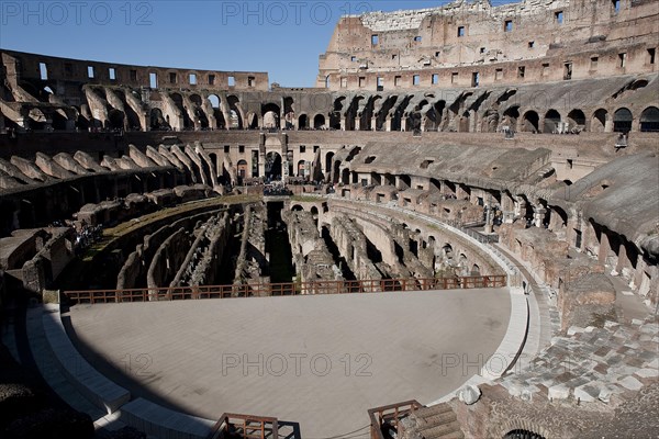 Grandstands and partially restored arena