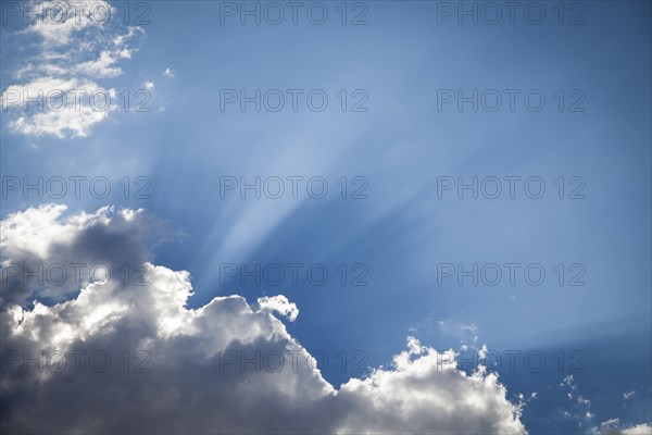 Beautiful dramatic storm clouds with silver lining and light rays with room for your own text or graphics