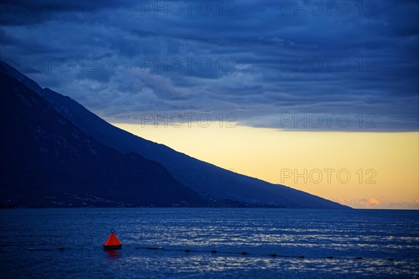 Lake Garda north shore at sunset