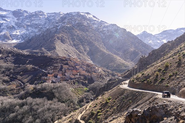 Amazing Berber village located high in Atlas mountains