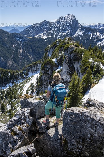 Hiker on the summit of Breitenstein