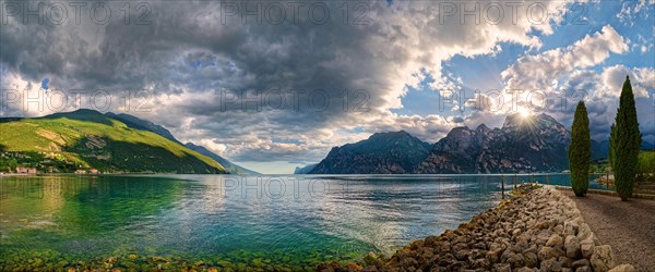 Lake Garda north shore at sunset