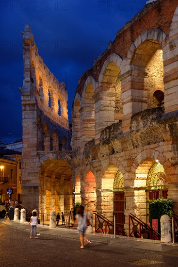 Roman amphitheater Arena di Verona in the evening