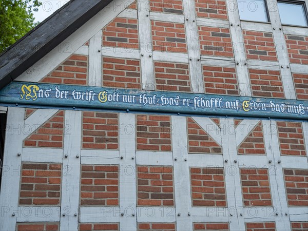 Rundlingsmuseum Wendland (detail of the half-timbered building) in the Rundlingsdorf Luebeln