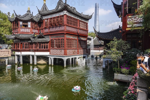 Huxinting Tea House in the Yu Yuan Garden in Huangpu