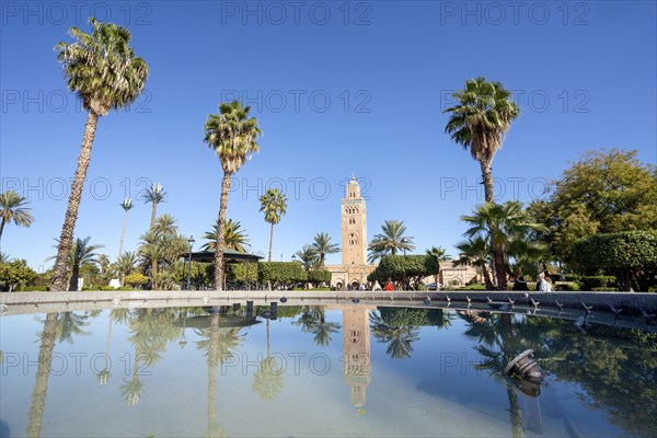 Koutoubia mosque from 12th century in old town of Marrakech