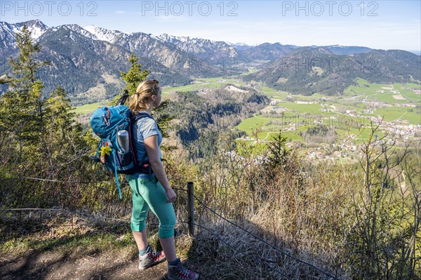 Hiker on the hiking trail to Breitenstein