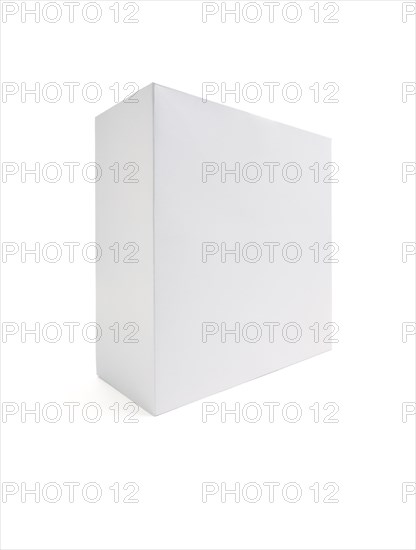 Blank white box isolated on a white background ready for your own graphics