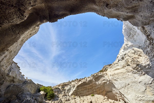 Cauldron-like rock walls of the collapsed cave Sykia