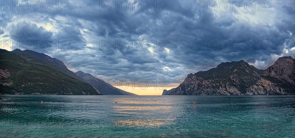 Lake Garda north shore at sunset