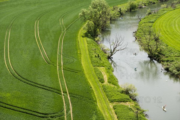 Paddler on the Danube