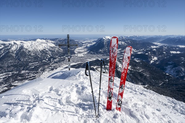 Ski stuck in snow