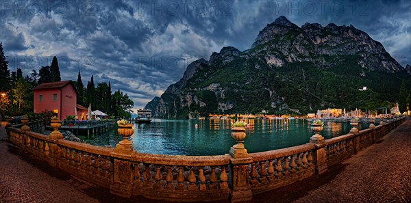 Promenade of Riva del Garda in the north of Lake Garda