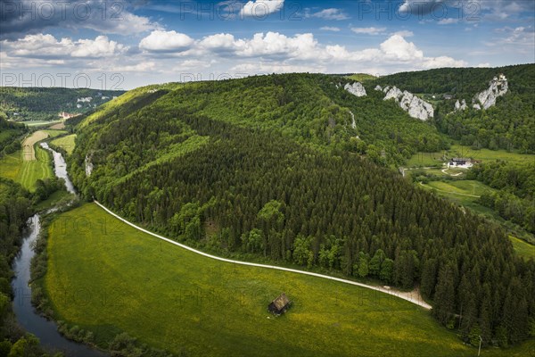 View from the Knopfmacherfelsen to Beuron Monastery