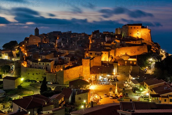 Twilight over medieval village Giglio Castello