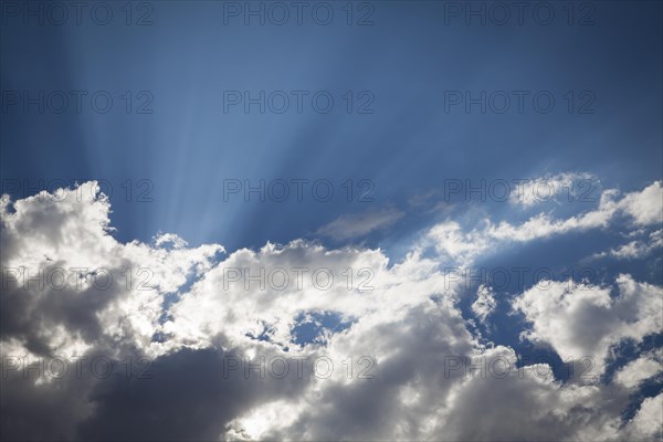 Beautiful dramatic storm clouds with silver lining and light rays with room for your own text or graphics