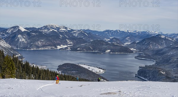 Young woman on ski tour