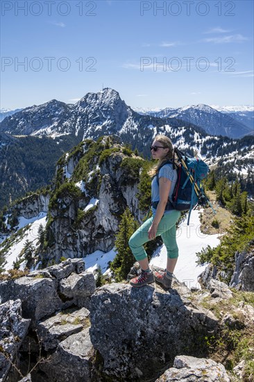 Hiker on the summit of Breitenstein