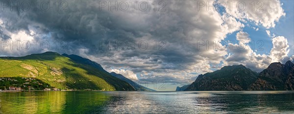 Lake Garda north shore at sunset