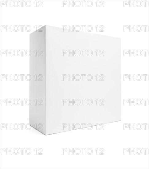 Blank white box isolated on a white background ready for your own graphics