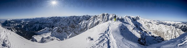 Alpine panorama at the Alpspitz summit