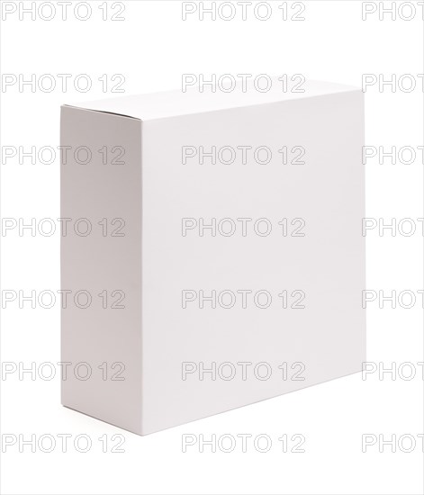 Blank white box isolated on a white background ready for your own graphics