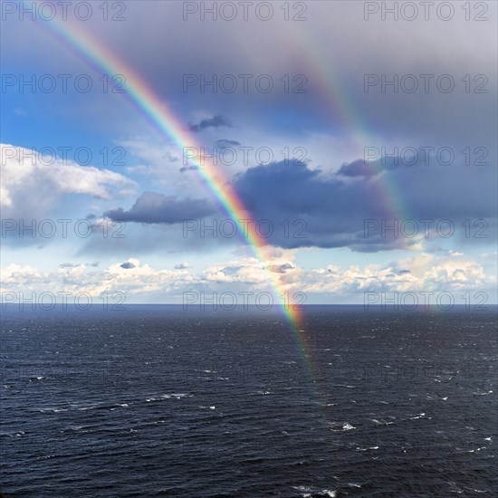 Double rainbow over the sea