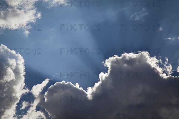 Beautiful dramatic storm clouds with silver lining and light rays with room for your own text or graphics