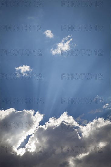 Beautiful dramatic storm clouds with silver lining and light rays with room for your own text or graphics