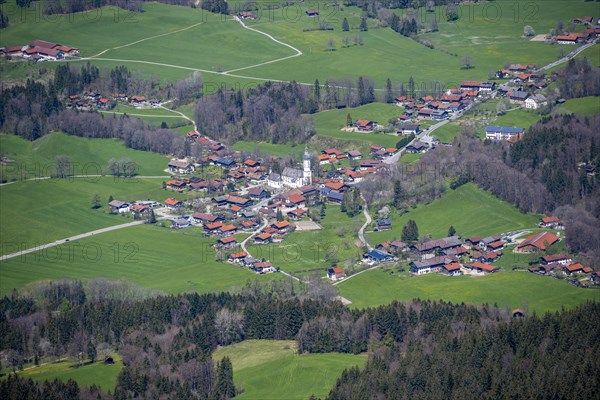 Bird's eye view of a small village