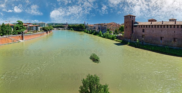 River Adige with Ponte della Vittoria