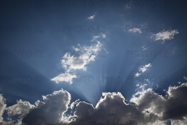 Beautiful dramatic storm clouds with silver lining and light rays with room for your own text or graphics