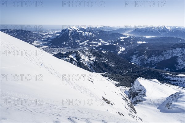 Skier on Alpspitz east slope