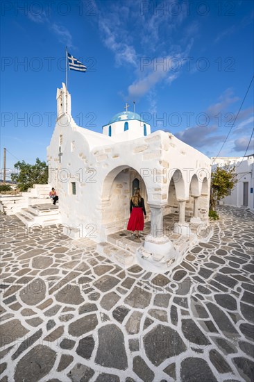 Tourist with red dress