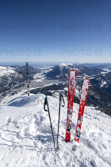 Ski stuck in snow