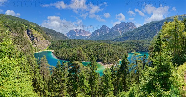 Fernpass with Zugspitze massif and Blindsee