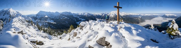 Alpine panorama in winter with nice weather