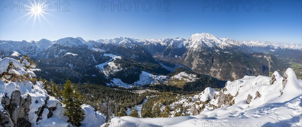 Alpine panorama in winter at nice weather
