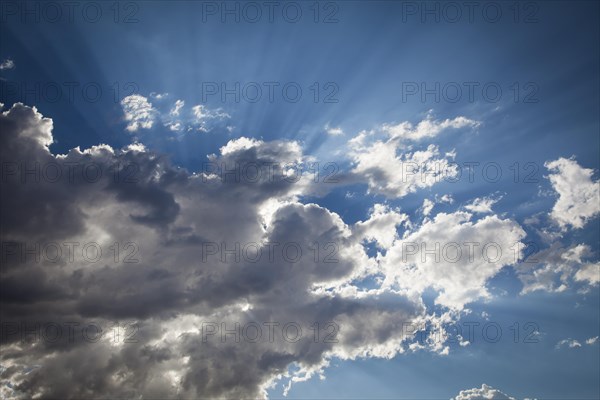 Beautiful dramatic storm clouds with silver lining and light rays with room for your own text or graphics