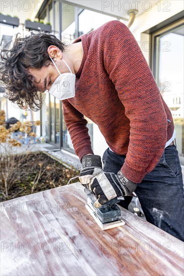 Young man doing DIY