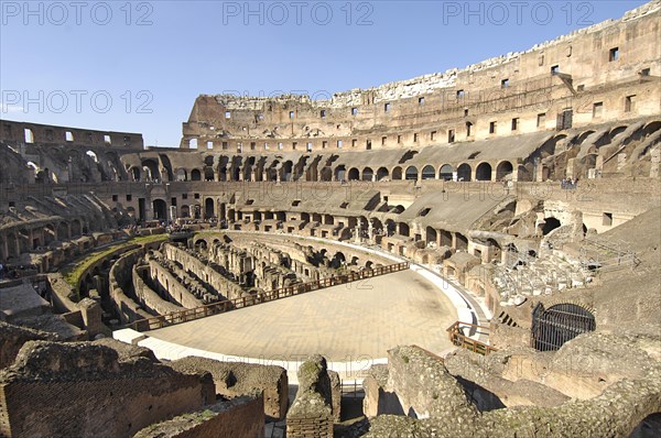 Grandstands and partially restored arena