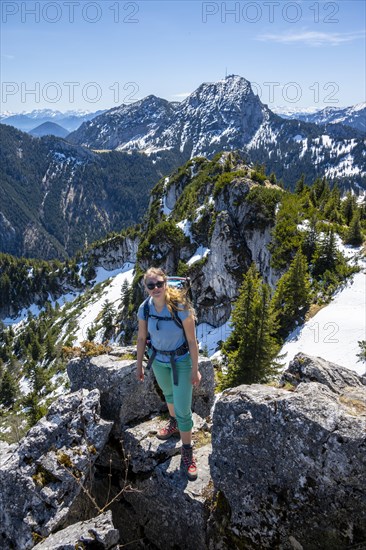 Hiker on the summit of Breitenstein