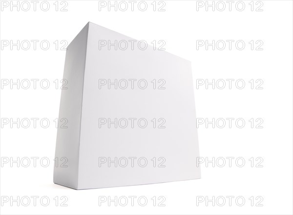 Blank white box isolated on a white background ready for your own graphics