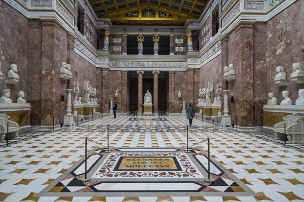 Interior of the Neo-classical Walhalla hall of fame on the Danube. Bavaria