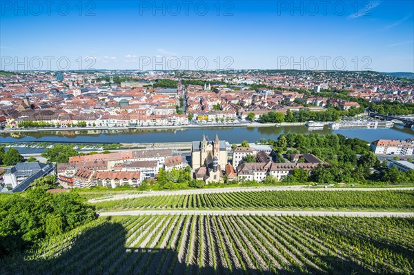 Overlook over Wuerzburg from Fortress Marienberg